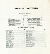 Index, Table of Contents, Sanilac County 1906